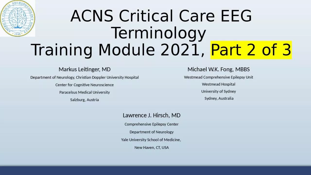 ACNS Critical Care EEG Terminology
