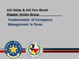 Fundamentals of Emergency Management in Texas