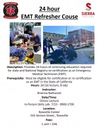 24 hour  EMT Refresher Couse