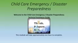 Child Care Emergency / Disaster Preparedness