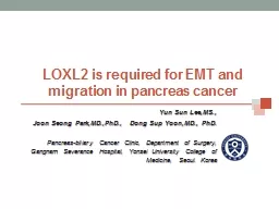 LOXL2 is required for EMT and migration in pancreas cancer