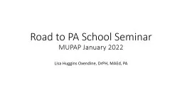 Road to PA School Seminar