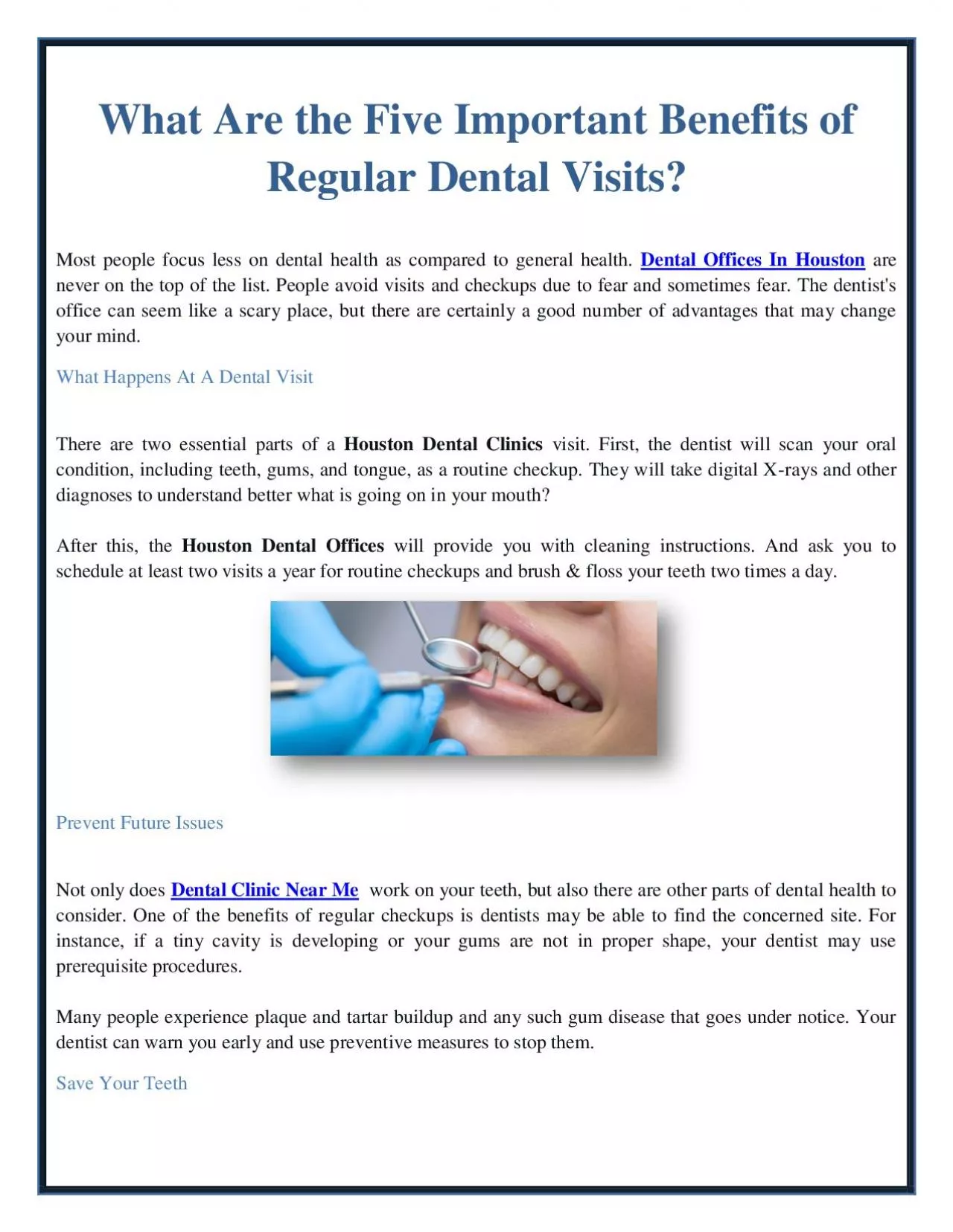 What Are the Five Important Benefits of Regular Dental Visits?