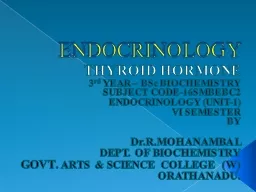 ENDOCRINOLOGY THYROID HORMONE