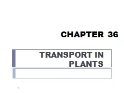 CHAPTER 36 TRANSPORT IN PLANTS