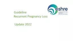 Guideline Recurrent Pregnancy Loss