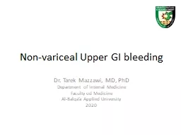 Non- variceal  Upper GI bleeding
