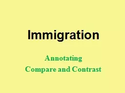 Immigration Annotating Compare and Contrast
