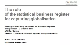 The  role of  the statistical business register