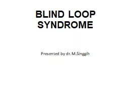 BLIND LOOP SYNDROME  Presented by dr. M.Singgih