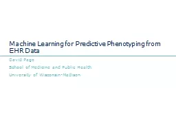 Machine Learning for Predictive