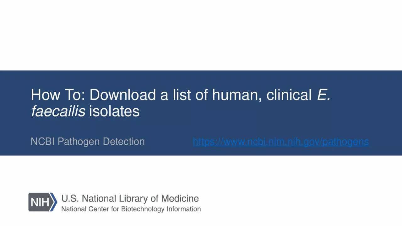 How To: Download a list of human, clinical