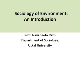 Sociology of Environment: