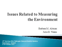 Issues Related to Measuring the