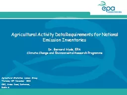 Agricultural Activity Data Requirements for National Emission Inventories