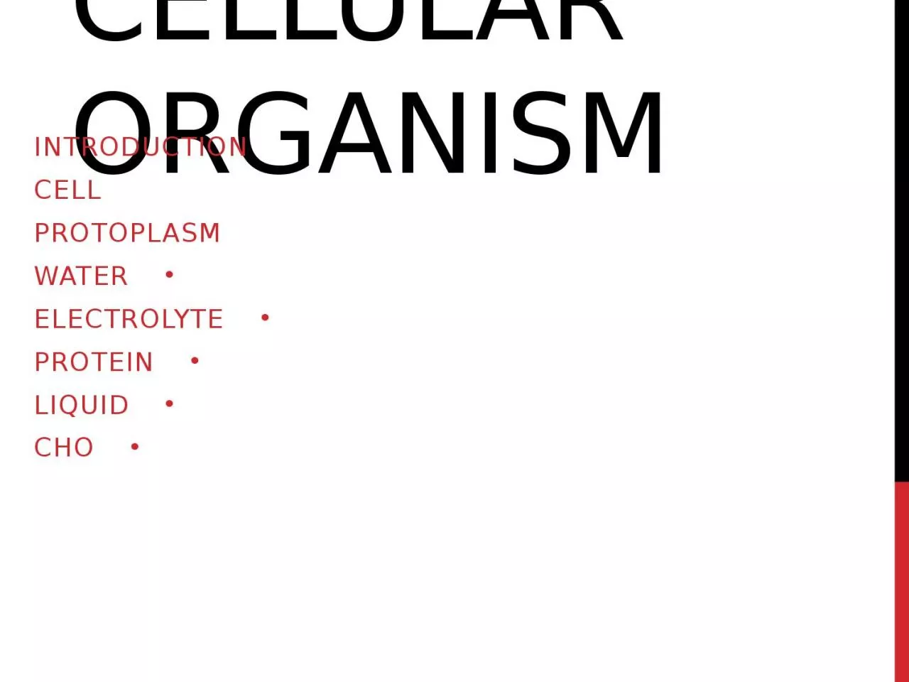 Cellular organism Introduction