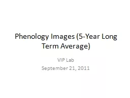 Phenology Images (5-Year Long Term Average)