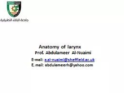 Anatomy of larynx E-mail:
