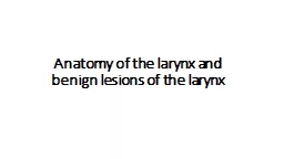 Anatomy of the larynx and benign lesions of the larynx