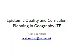 Epistemic Quality and Curriculum Planning in Geography ITE