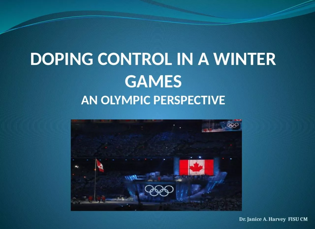 DOPING CONTROL IN A WINTER GAMES