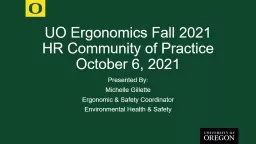 UO Ergonomics Fall 2021 HR Community of Practice