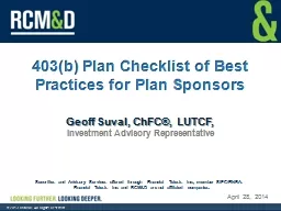 403(b) Plan Checklist of Best Practices for Plan Sponsors
