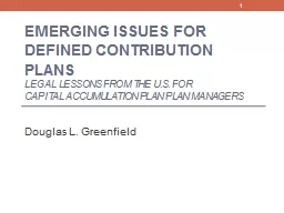 Emerging Issues for Defined Contribution