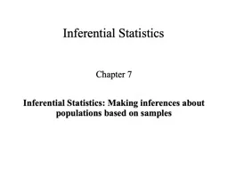 Inferential Statistics Chapter 7