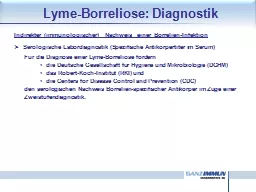 Lyme -Borreliose: Diagnostik