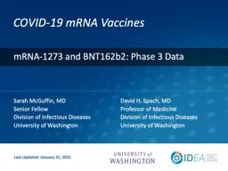 COVID-19 mRNA Vaccines Sarah McGuffin, MD