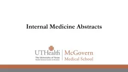 Internal Medicine Abstracts