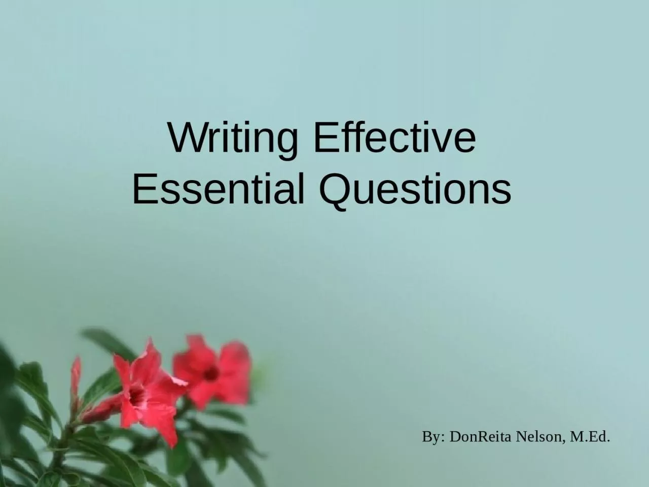 Writing Effective Essential