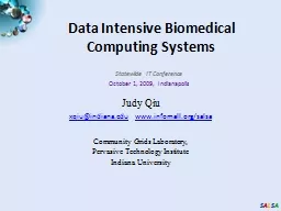 Data  Intensive Biomedical Computing