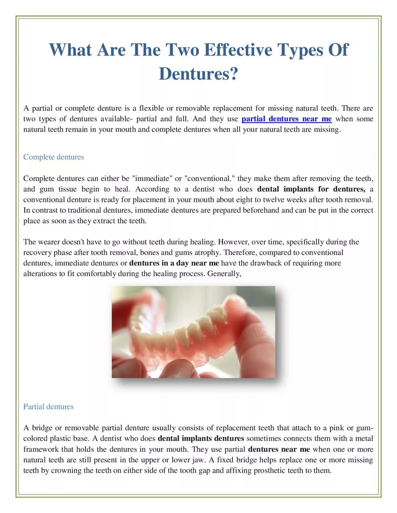 What Are The Two Effective Types Of Dentures?