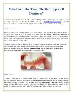 What Are The Two Effective Types Of Dentures?