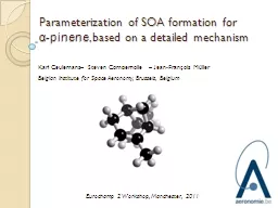 Parameterization of SOA formation