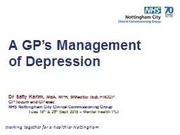 A GP’s Management  of Depression