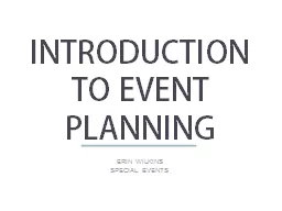 INTRODUCTION TO EVENT PLANNING