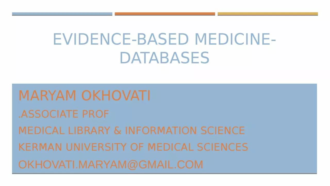 Evidence-based medicine-Databases