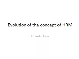 Evolution of the concept of HRM