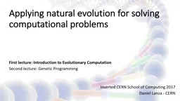 Applying natural evolution for solving computational problems