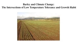 Barley and Climate Change: