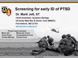 Screening for early ID of PTSD