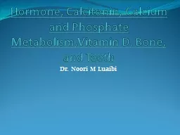Hormone, Calcitonin, Calcium and Phosphate