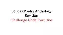 Eduqas  Poetry Anthology Revision