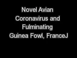 Novel Avian Coronavirus and Fulminating Guinea Fowl, FranceJ