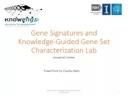 Gene Signatures and Knowledge-Guided Gene Set Characterization Lab
