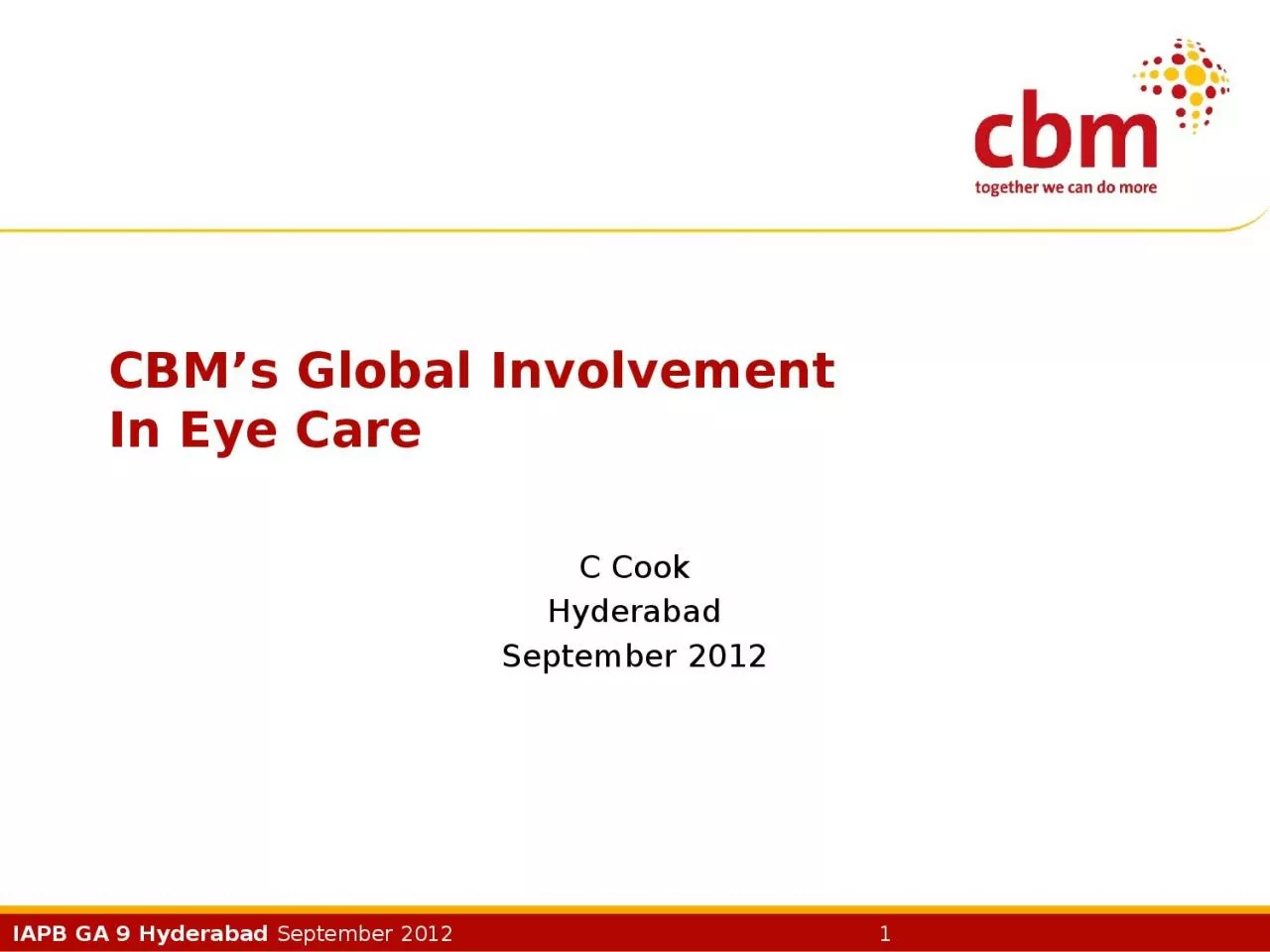 CBM’s Global Involvement
