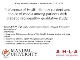 Preference of Health literacy content and choice of media among patients with diabetic retinopathy-